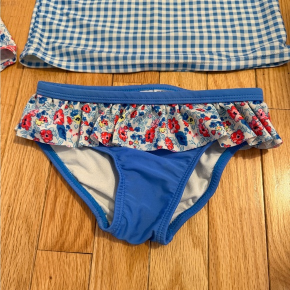 Kids Blue Floral Rash Guard Bikini Set - Picture 3 of 3